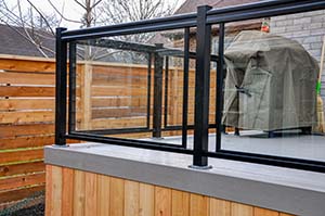 A,Newly,Constructed,Backyard,Deck,Uses,Wood,Composite,,Cedar,Skirting